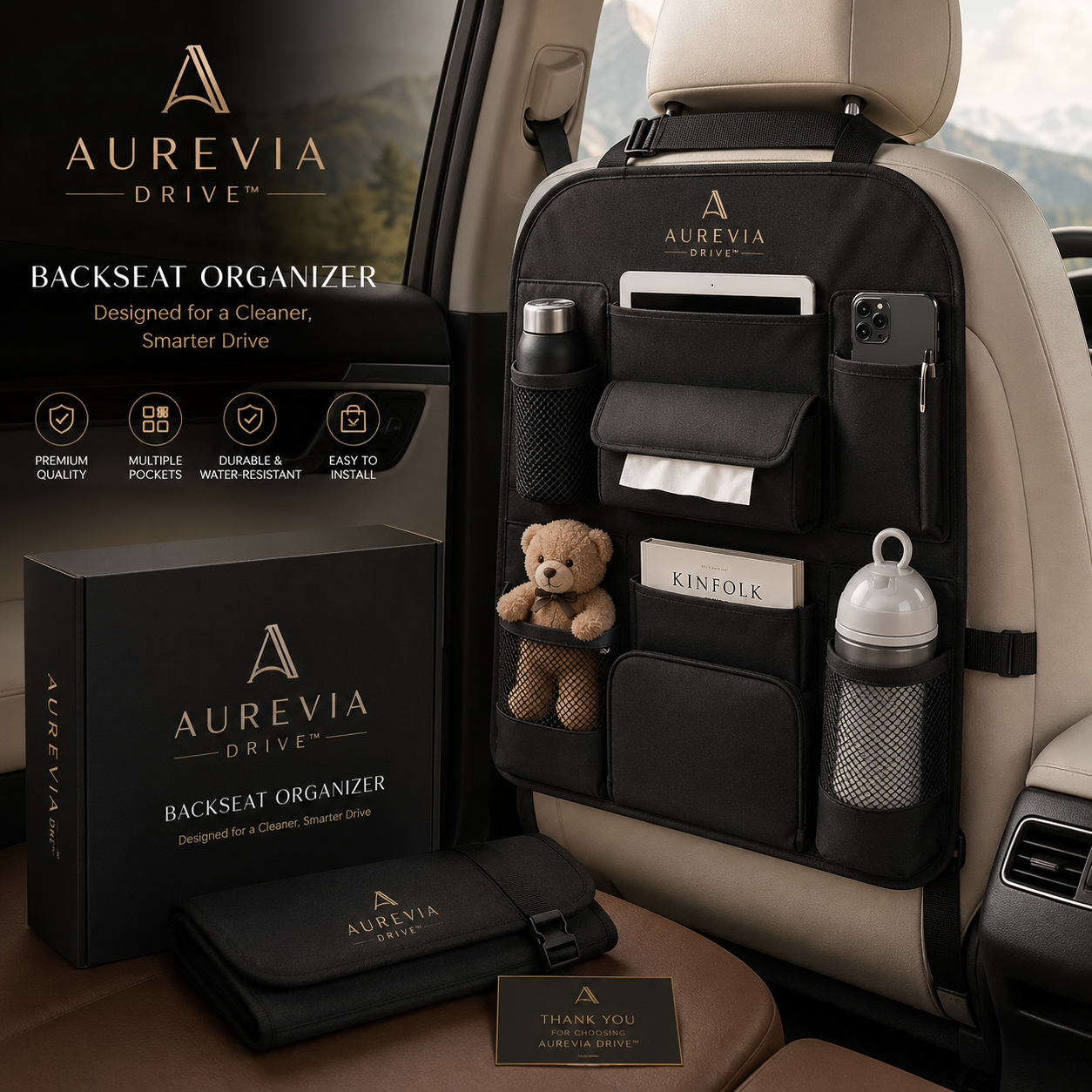 Aurevia Drive™ Back Seat Organizer